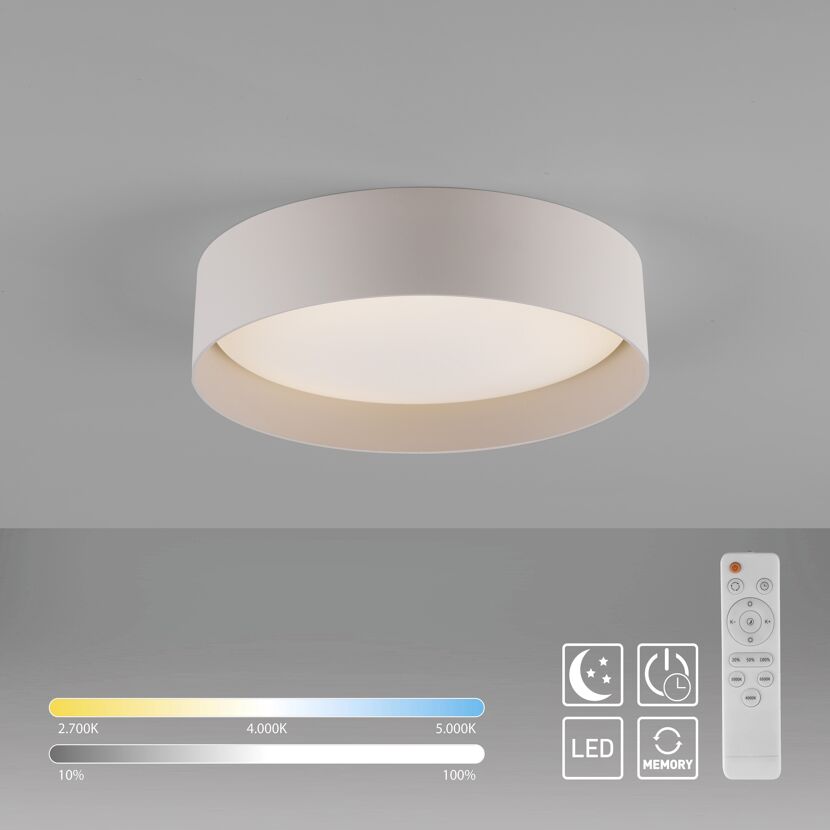 LED-Deckenleuchte 'Tavoli' sandfarben 1-flammig Ø 28,5 cm