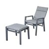 Gartenstuhlset 'Romina' Aluminium schwarz 2-teilig