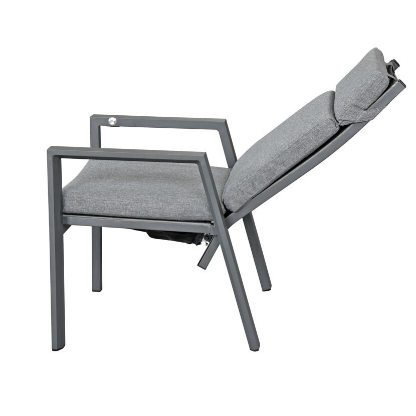 Gartenstuhlset 'Romina' Aluminium schwarz 2-teilig