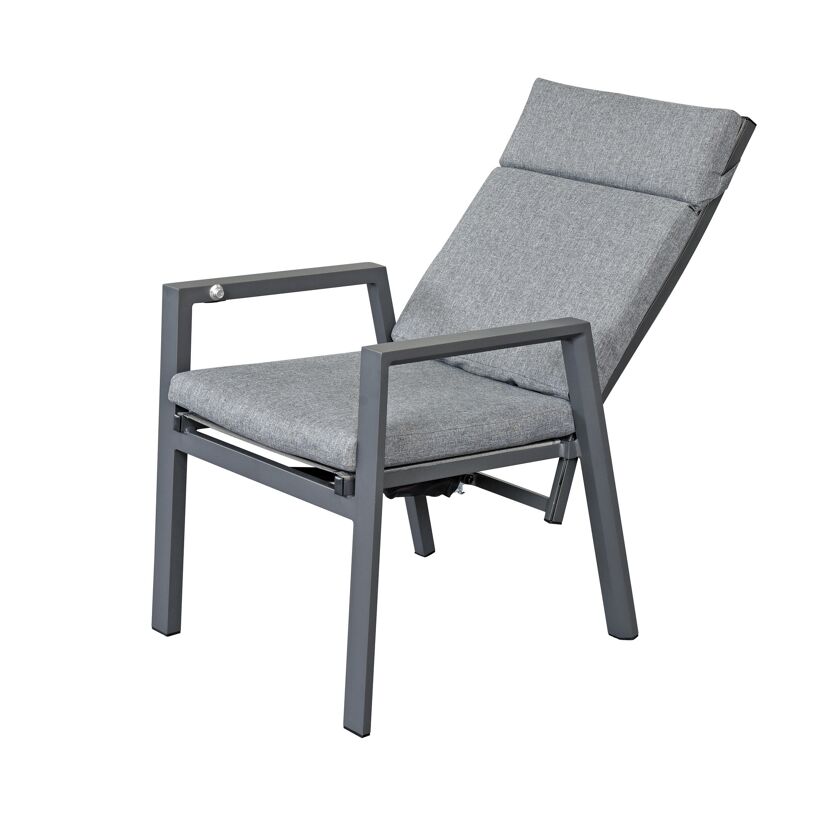 Gartenstuhlset 'Romina' Aluminium schwarz 2-teilig
