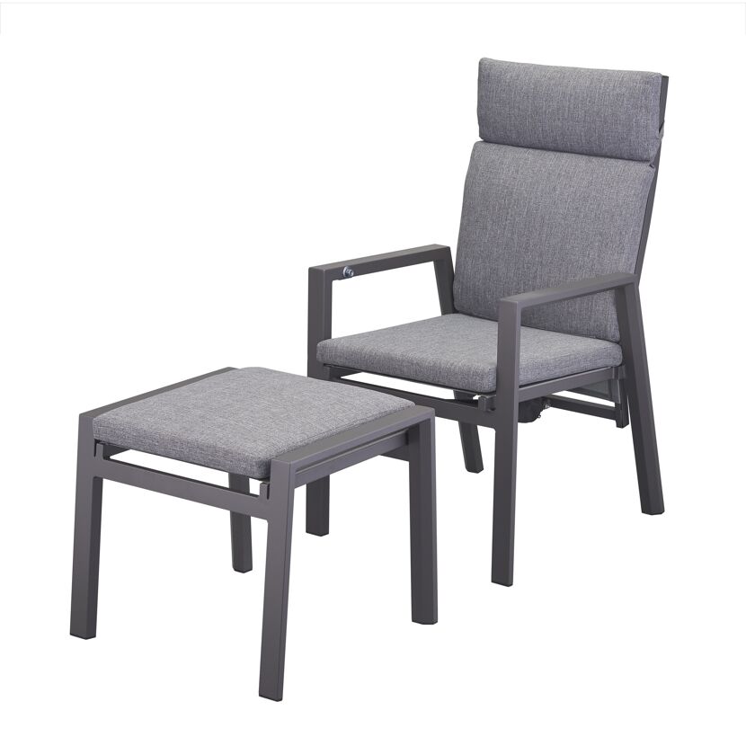 Gartenstuhlset 'Romina' Aluminium schwarz 2-teilig