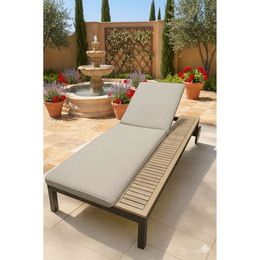 Sonnenliege 'Carina' beige/braun 208 x 89 x 40 cm
