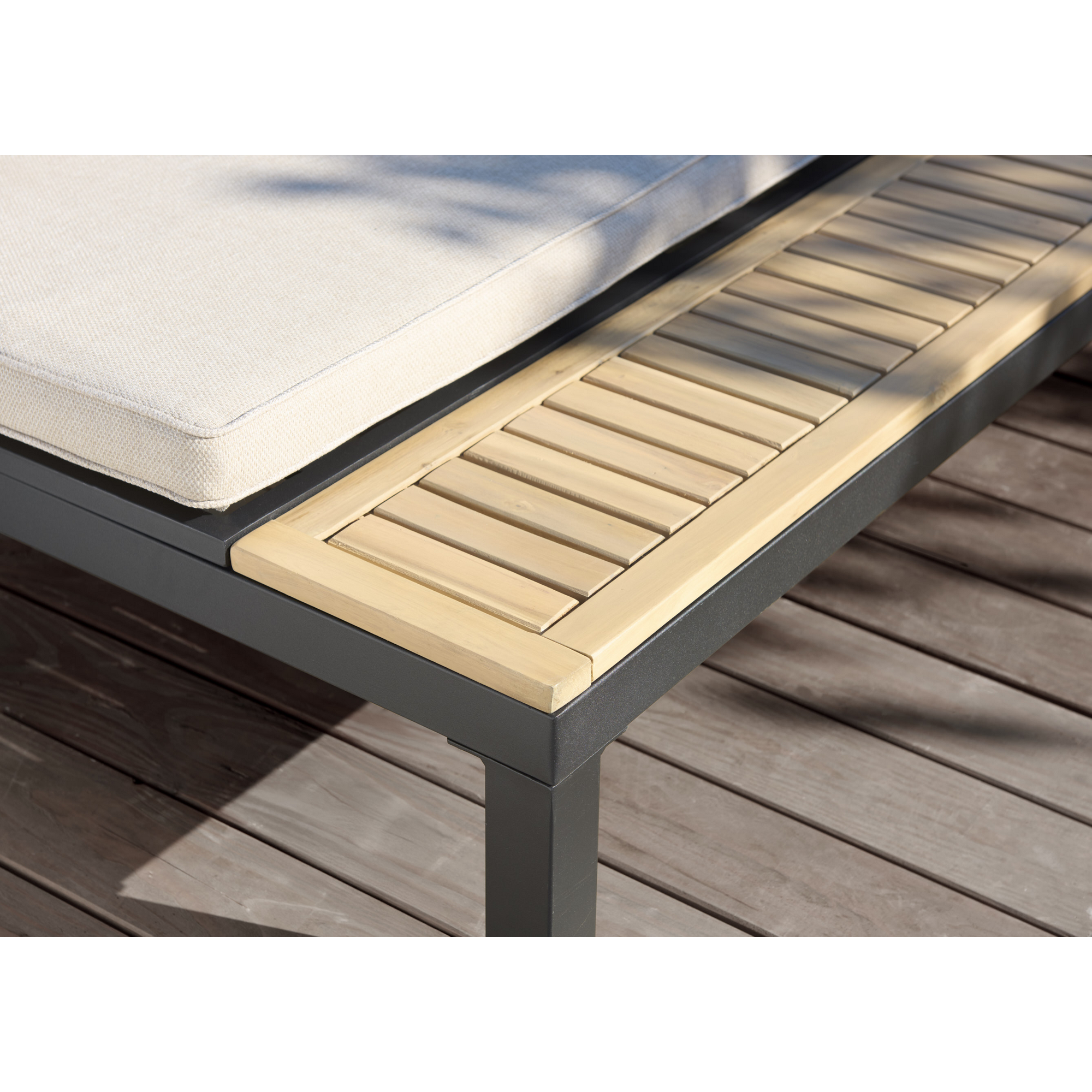 Sonnenliege 'Carina' braun/beige 208 x 40 x 89 cm