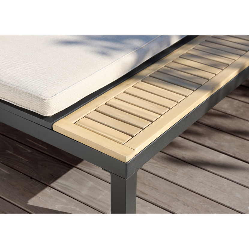 Sonnenliege 'Carina' beige/braun 208 x 89 x 40 cm