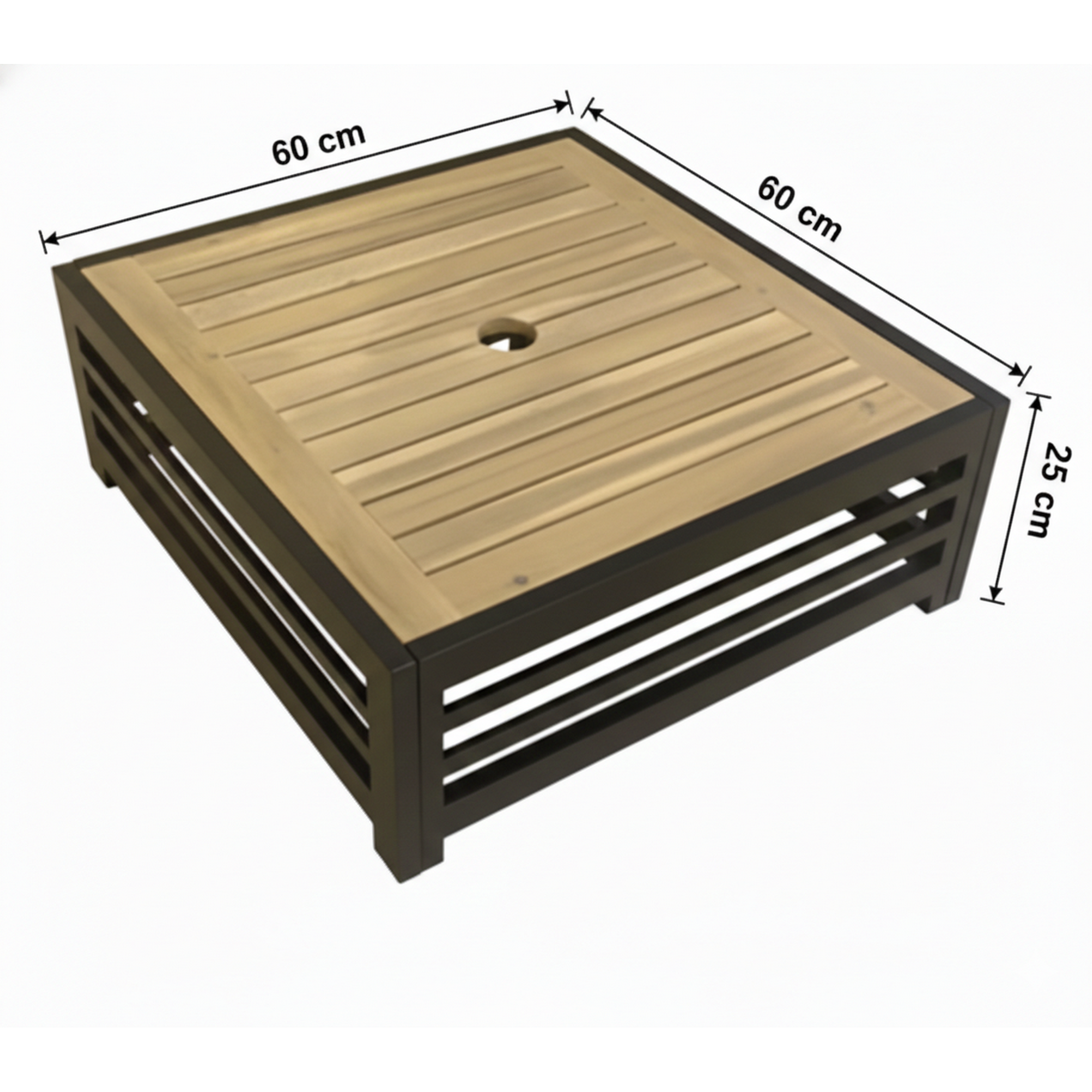 Abdeckung für Schirmständer 'Carina' Stahl/Holz 60 x 25 x 60 cm