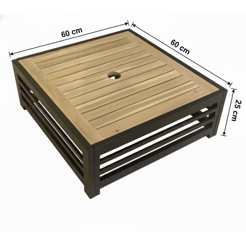 Beistelltisch 'Carina' Stahl/Holz 60 x 25 x 60 cm