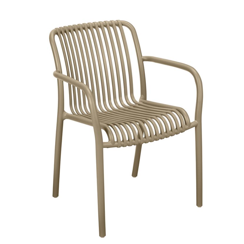 Gartenstuhl 'Frida' stapelbar Kunststoff beige 53 x 81 x 55 cm