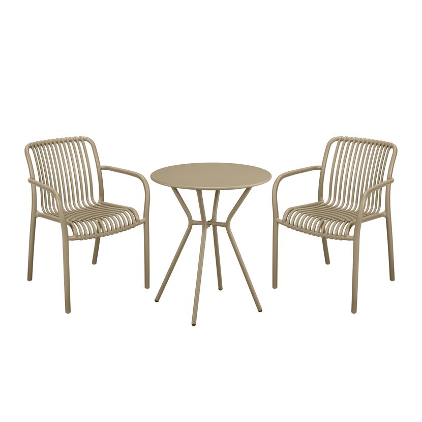 Gartentisch 'Frida' Stahl beige Ø 60 x 71 cm