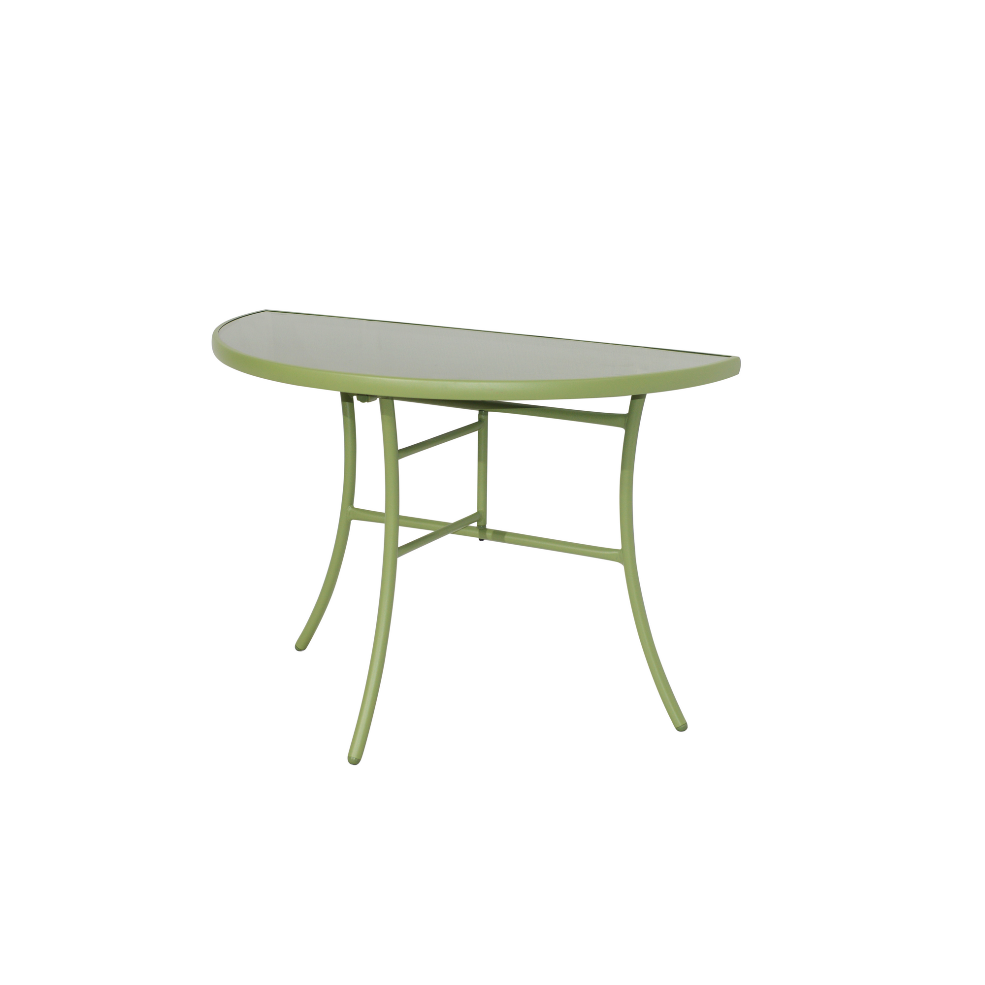 Gartentisch 'Frida' Stahl/Sicherheitsglas grün 101 x 71 x 51 cm