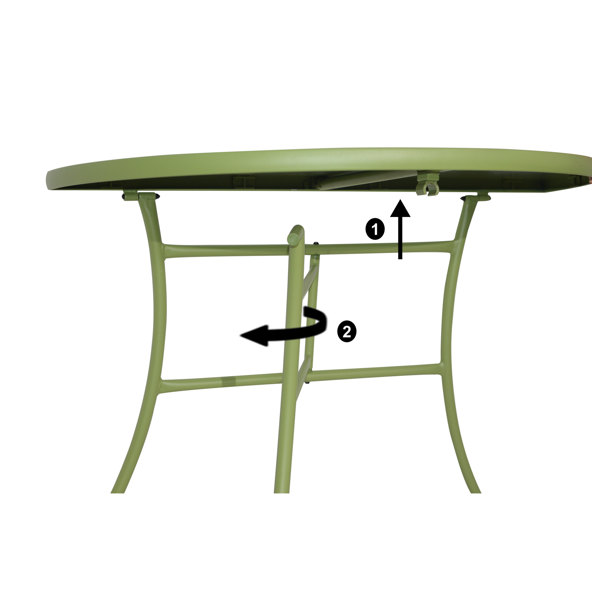 Gartentisch 'Frida' Stahl/Sicherheitsglas grün 101 x 71 x 51 cm