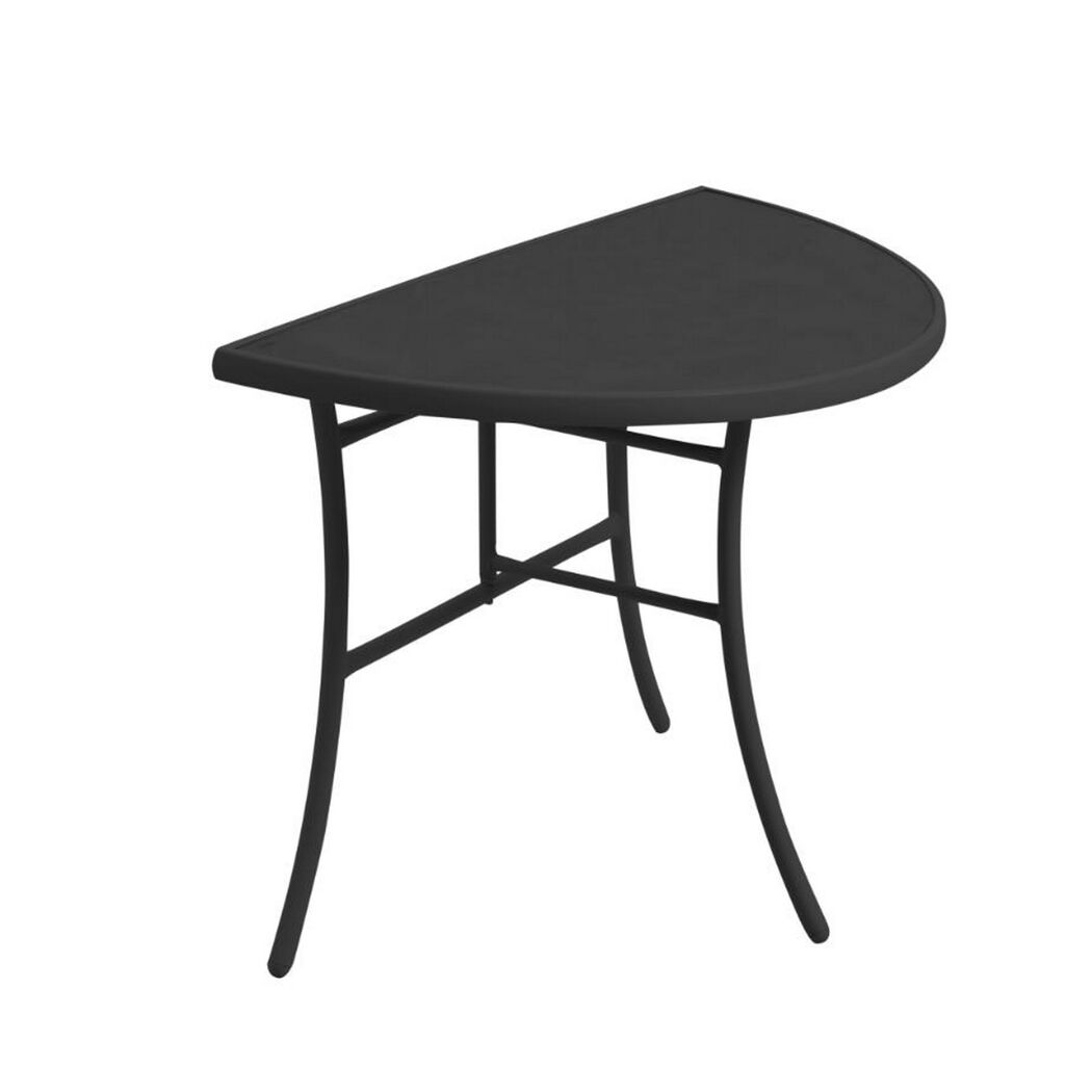 Gartentisch 'Frida' Stahl/Sicherheitsglas schwarz 101 x 51 x 70 cm