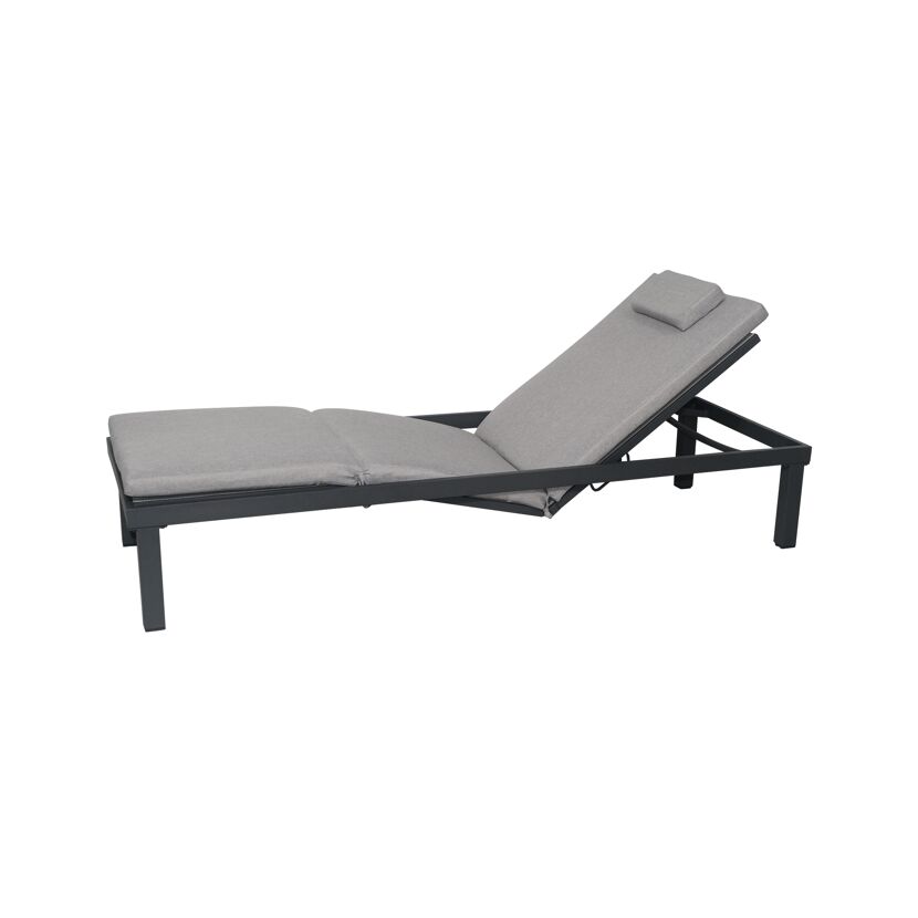 Sonnenliege 'Romina' grau/anthrazit 200 x 67,5 x 32 cm