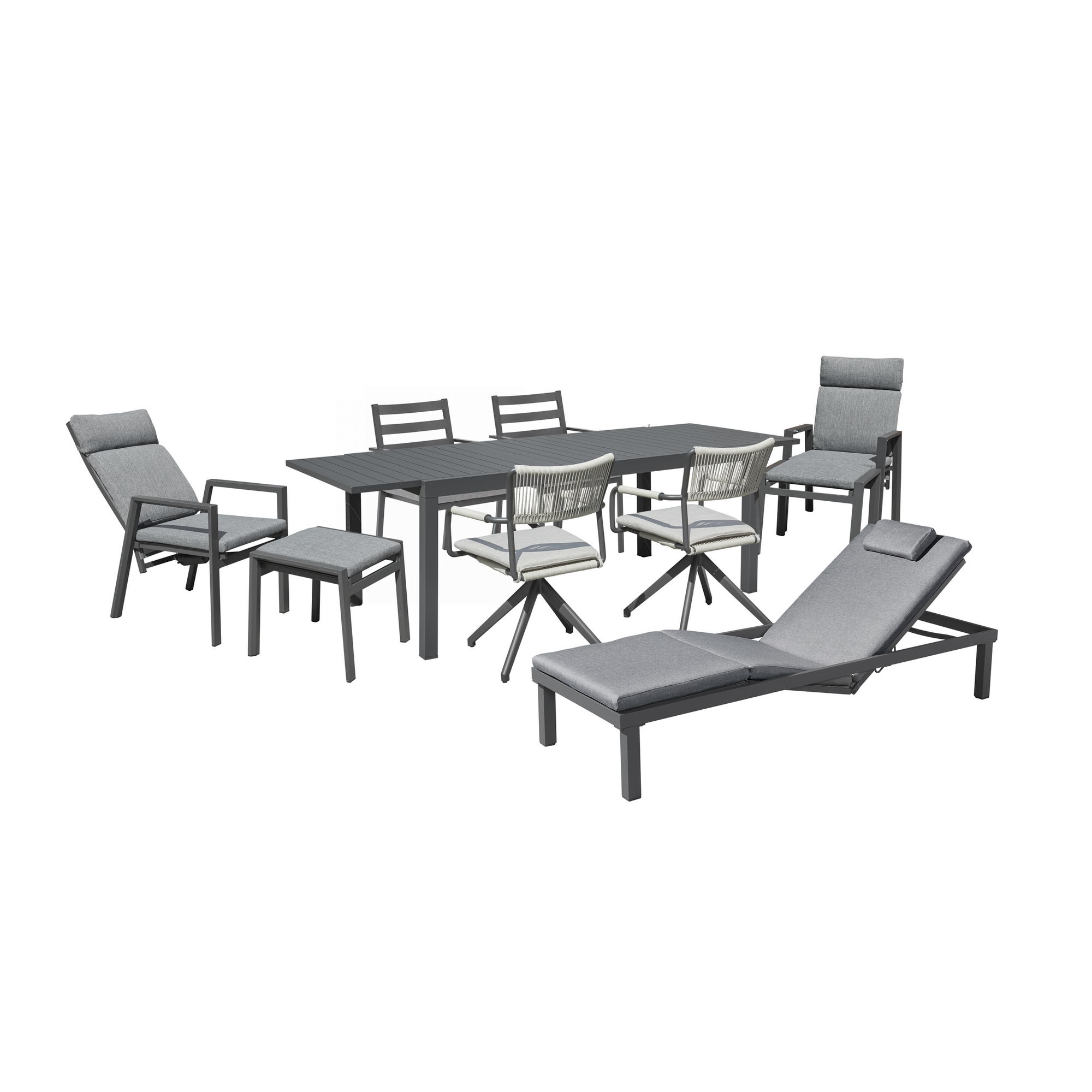 Sonnenliege 'Romina' grau 67,5 x 32 x 200 cm