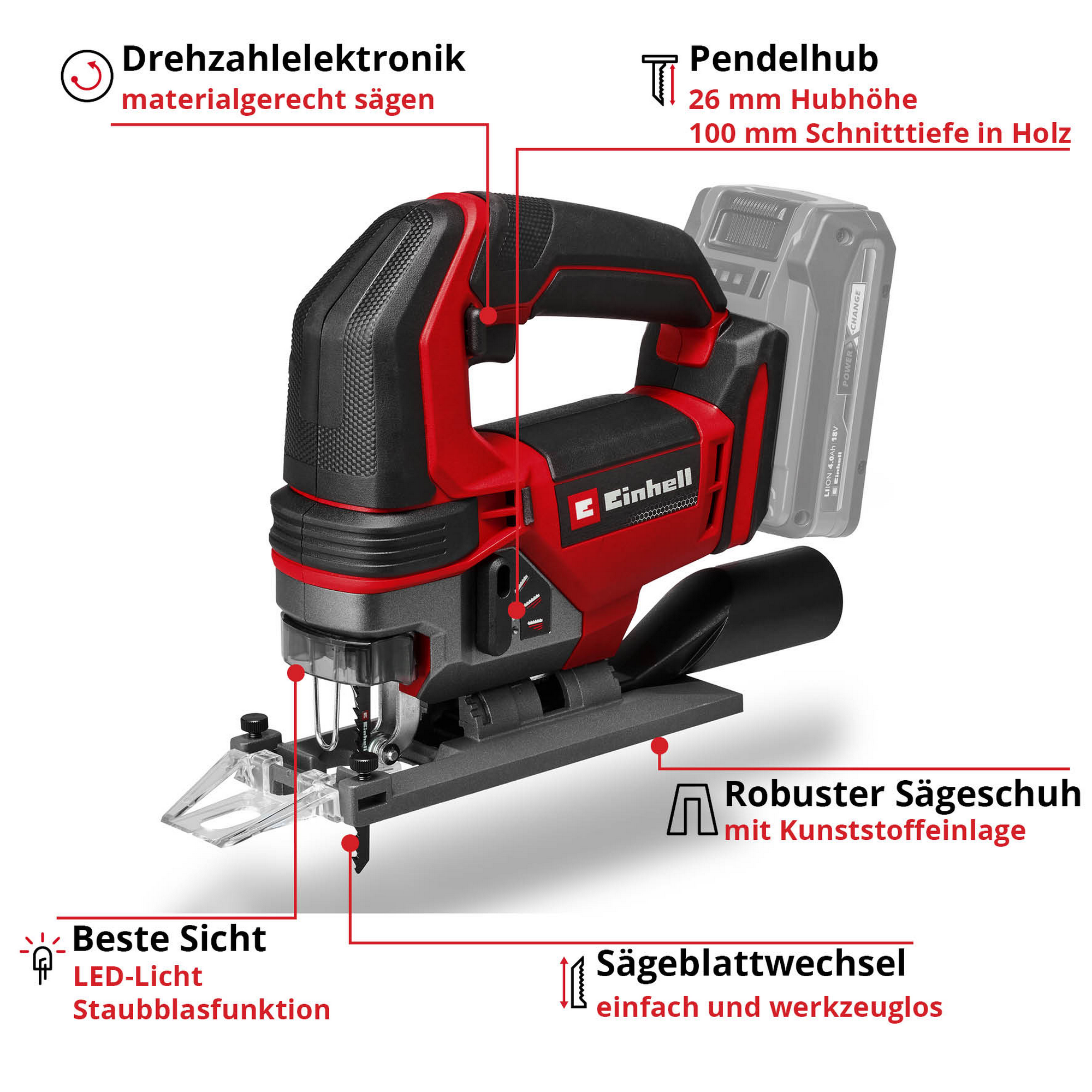 Akku-Stichsäge 'TE-JS 18/100 Li - Solo' ohne Akku