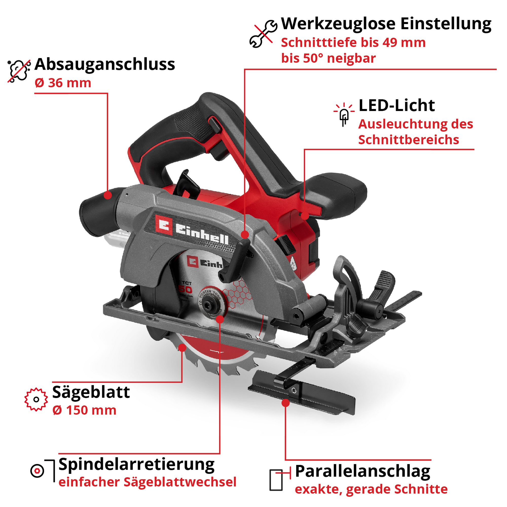 Akku-Handkreissäge 'TE-CS 18/150-2 Li - Solo'
