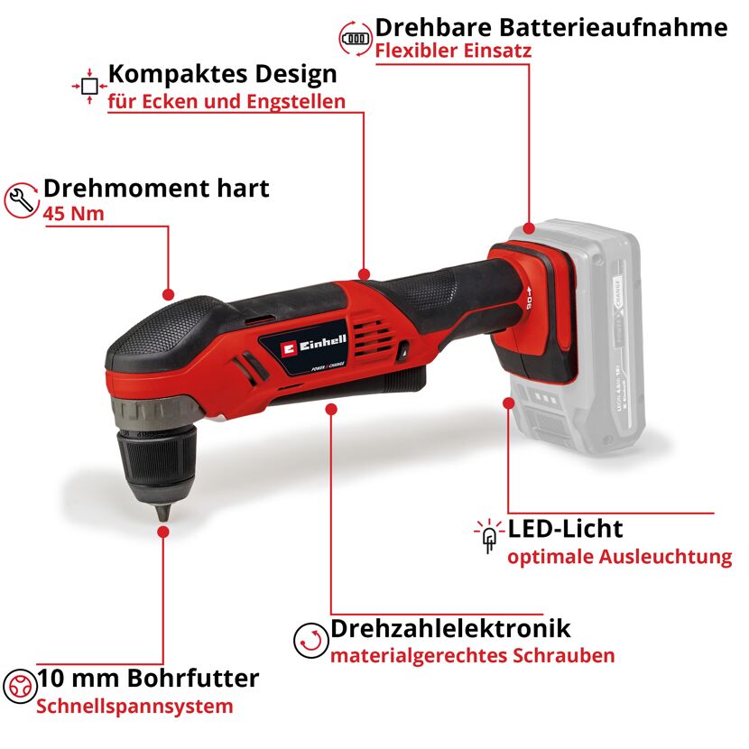 Akku-Winkelbohrmaschine 'TE-AD 18 Li - Solo' 18 V ohne Akku