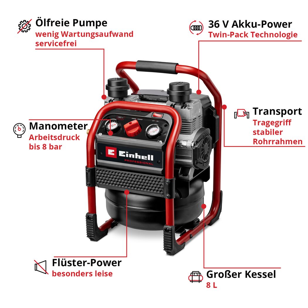 Akku-Kompressor 'Silenzzo 36/210' ohne Akku