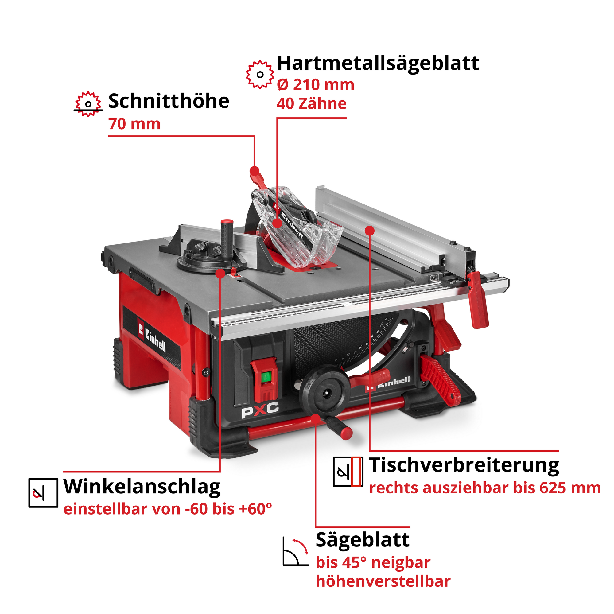 Akku-Tischkreissäge 'TE-TS 36/8 T Li-Solo' ohne Akku+