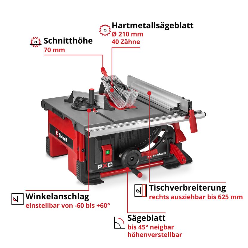 Akku-Tischkreissäge 'TE-TS 36/8 T Li-Solo' ohne Akku+