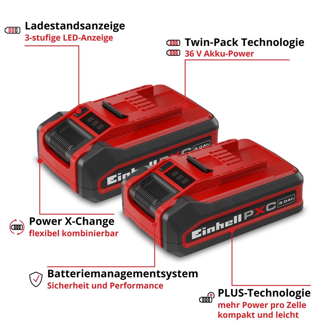 Akku-Twinpack 'PXC+'  3,0 Ah 18 V