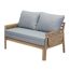 Multifunktionssofa 'Tessa' 2-Sitzer Akazienholz braun/grau 130/176 x 73 x 80/139,5 cm