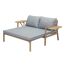 Multifunktionssofa 'Tessa' 2-Sitzer Akazienholz braun/grau 130/176 x 73 x 80/139,5 cm