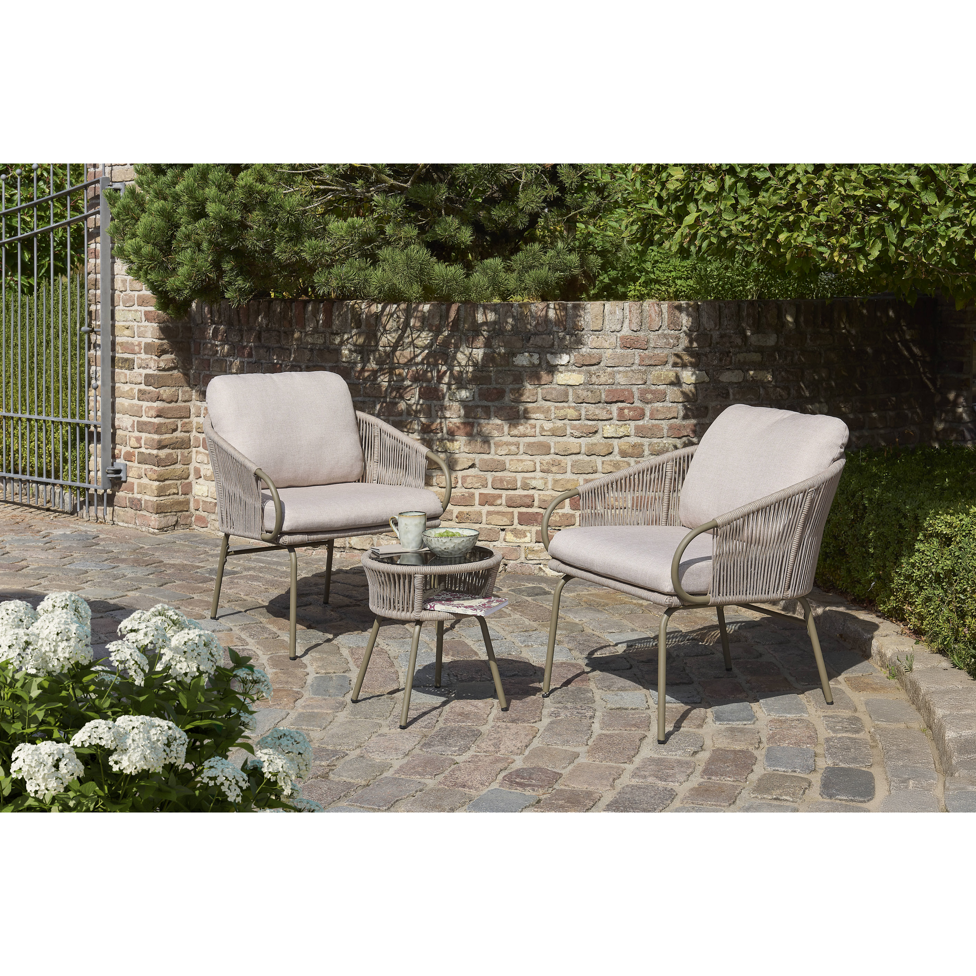 Balkonmöbel-Set 'Giulia' beige 3-teilig