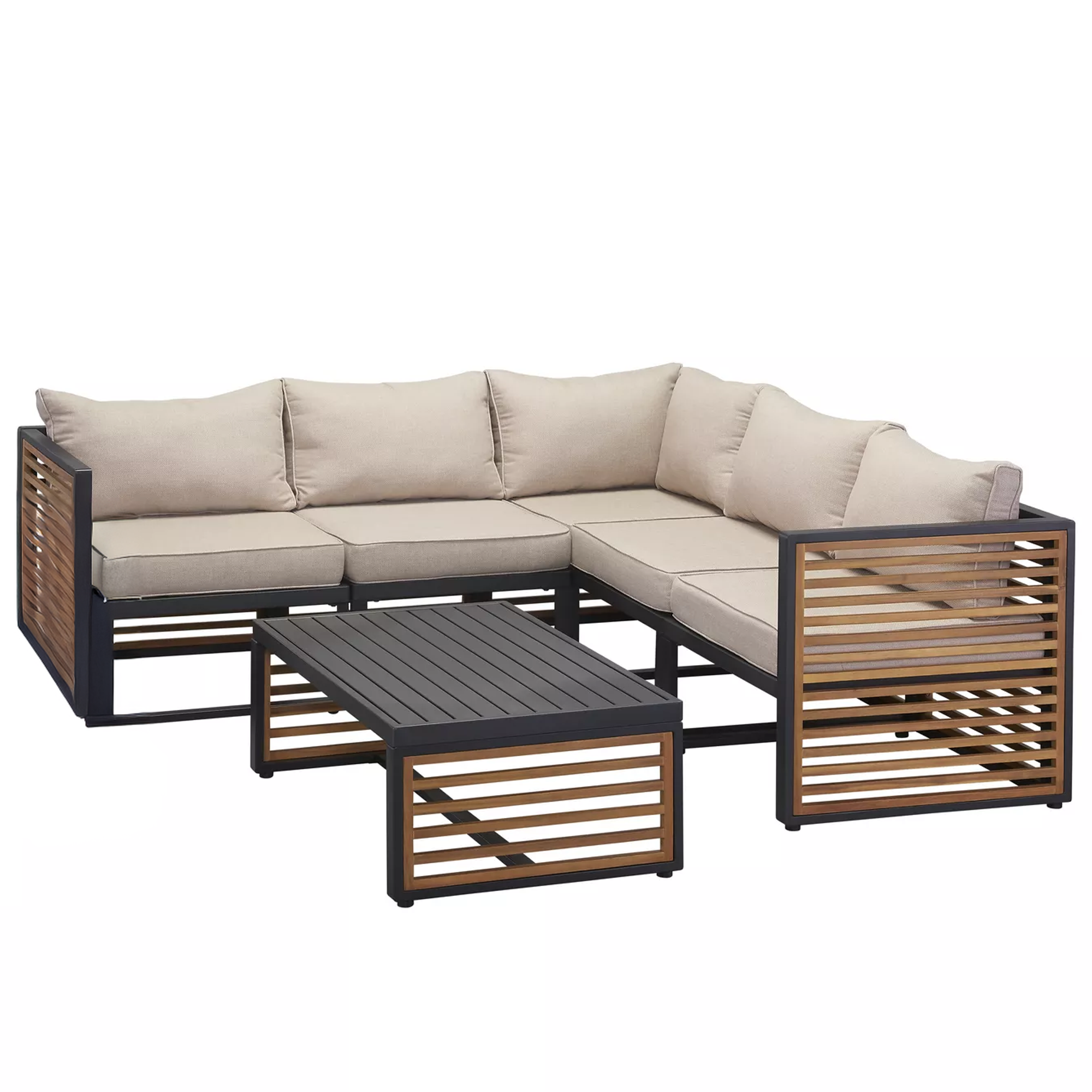 Lounge-Set 'Livia' braun/beige 6-teilig
