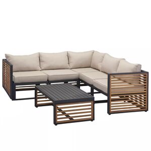 Lounge-Set 'Livia' braun/beige 6-teilig