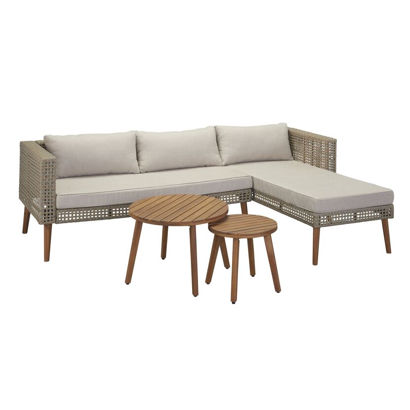 Loungemöbelset 'Amira' für 3 Personen Kunststoffrattan