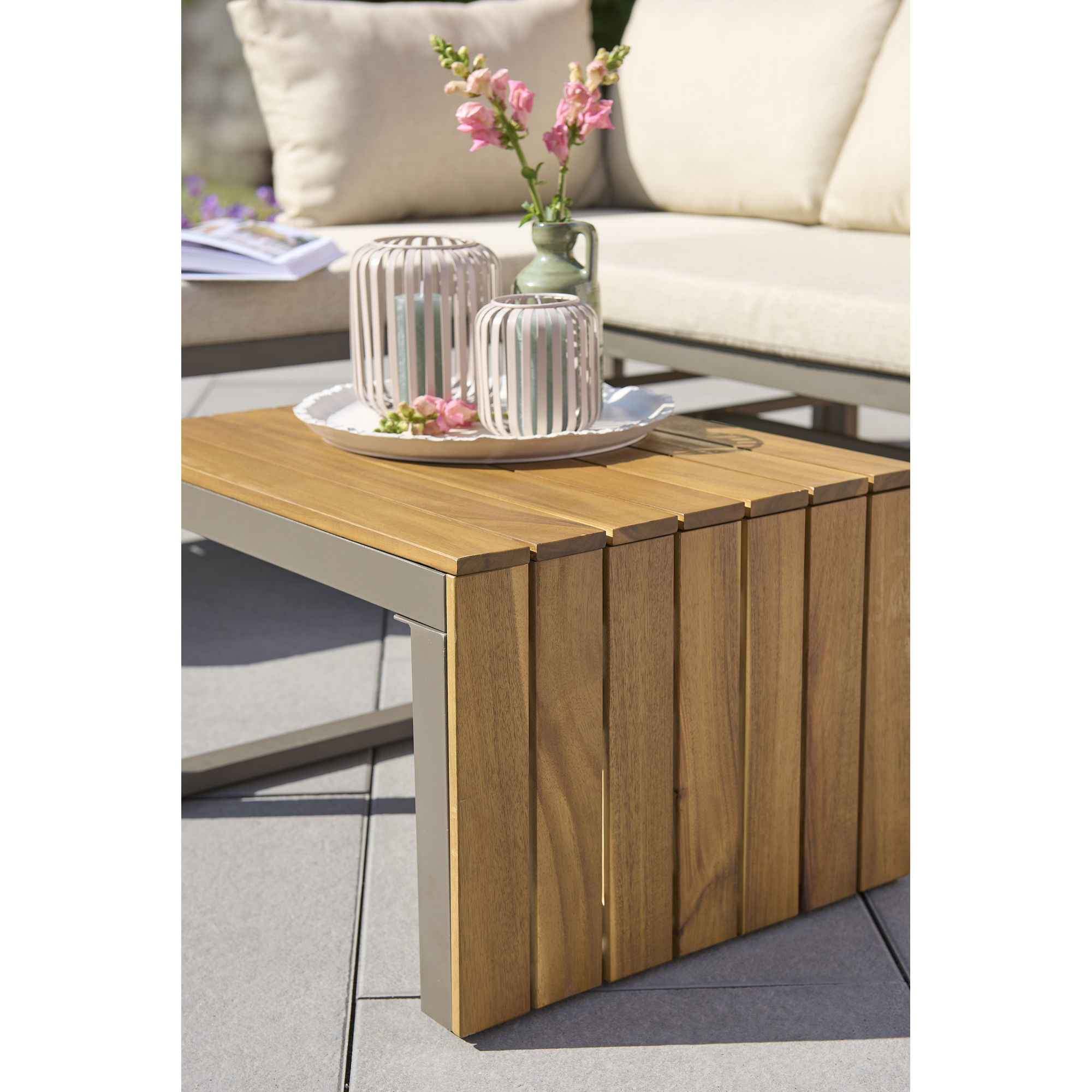 Lounge-Set 'Claudi' beige/braun 3-teilig