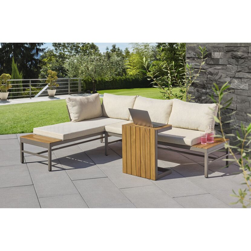 Loungemöbelset 'Claudi' für 3 Personen Stahl