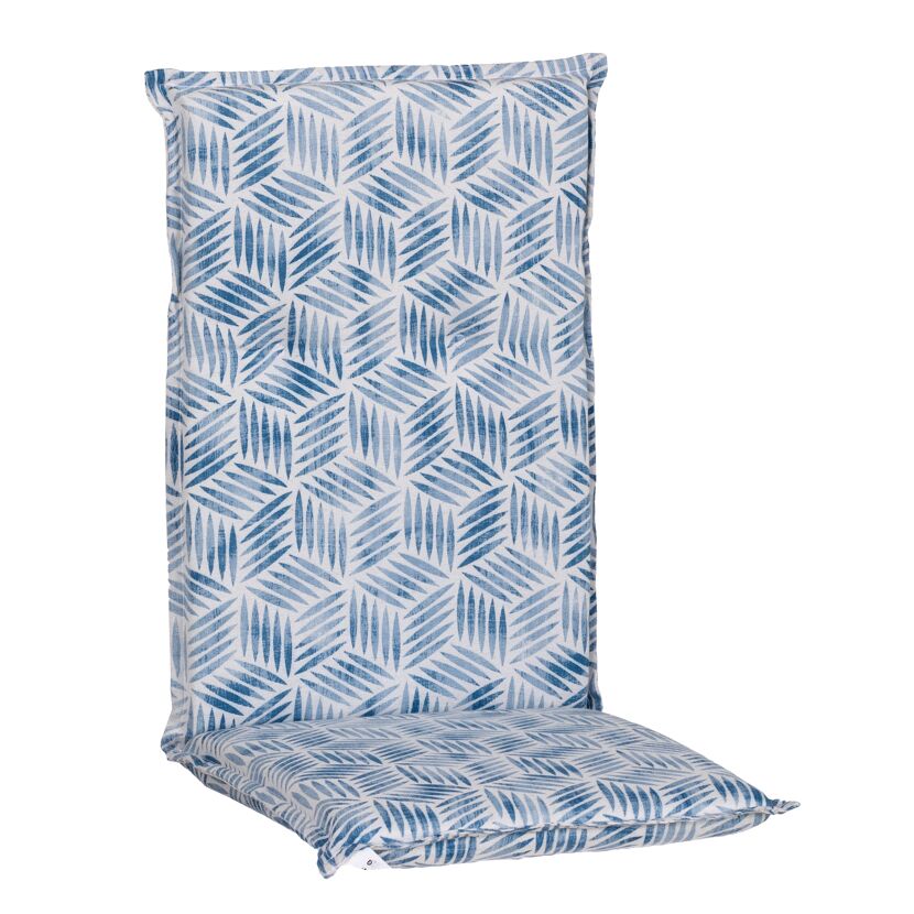 Hochlehner-Auflage 'Gent' blau/weiß 48 x 120 x 5 cm