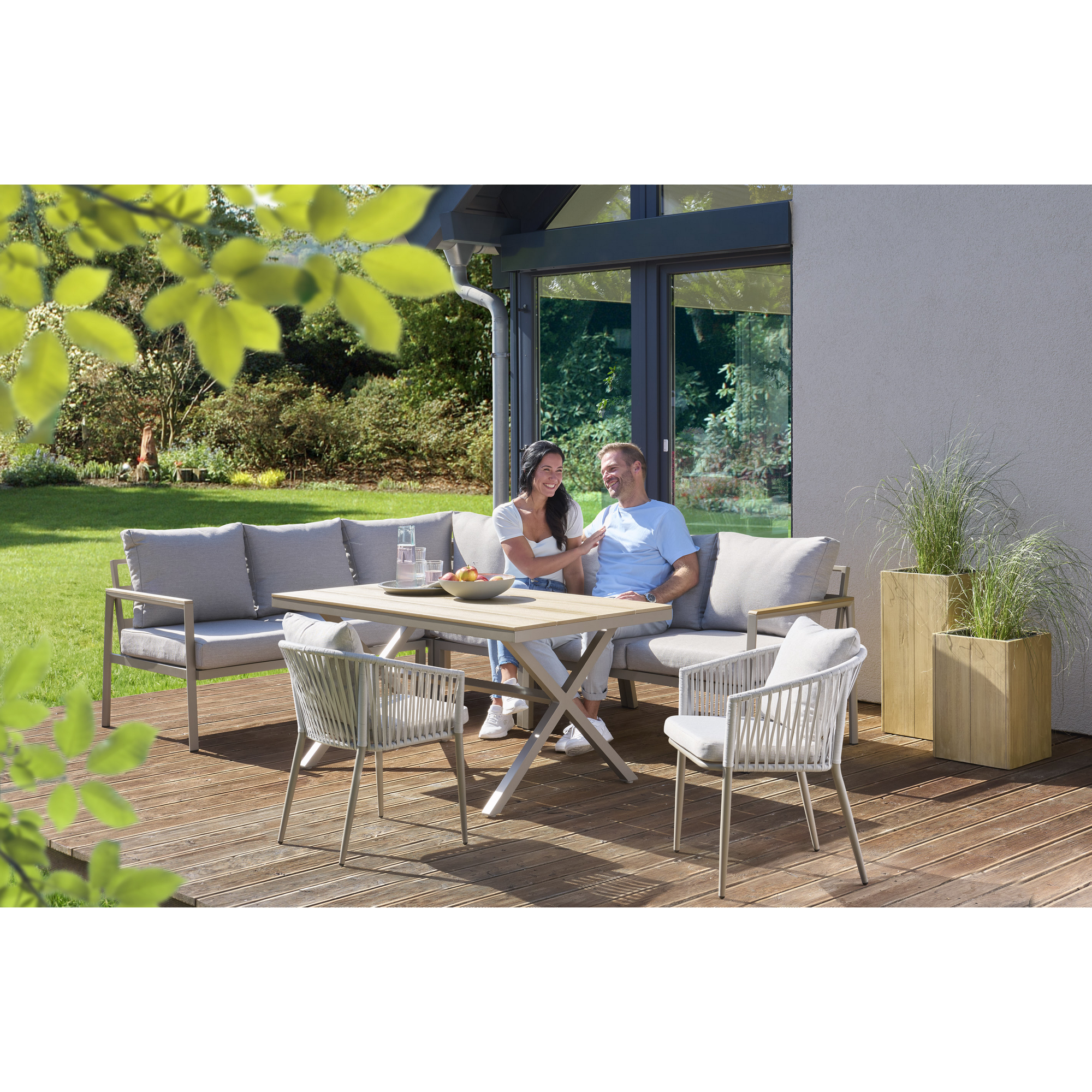 Loungemöbel-Set 'Mia' taupe 5-teilig