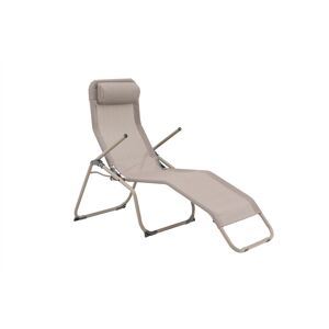 Liegestuhl klappbar beige 152 x 66 x 112 cm