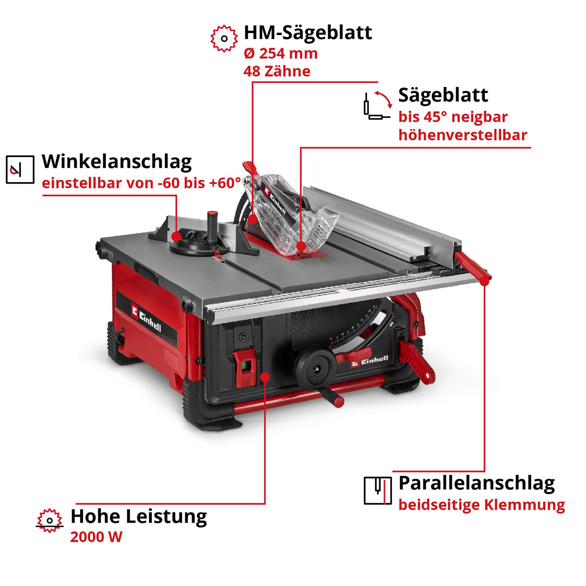 Tischkreissäge 'TE-TS 10 T' 1800 W