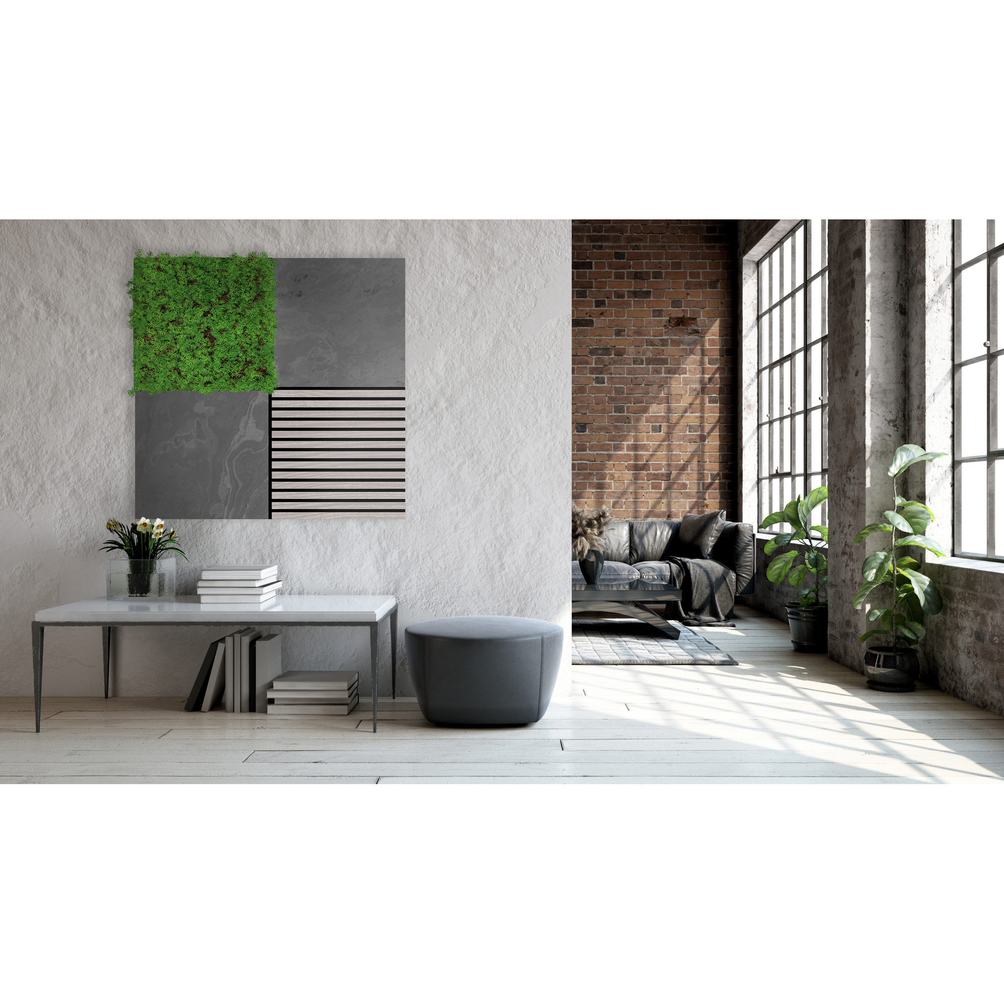 Thumbnail - Jangal Wandpaneel 'Modular Wall 11302A Black Slate Stone' grau 52 x 52 cm