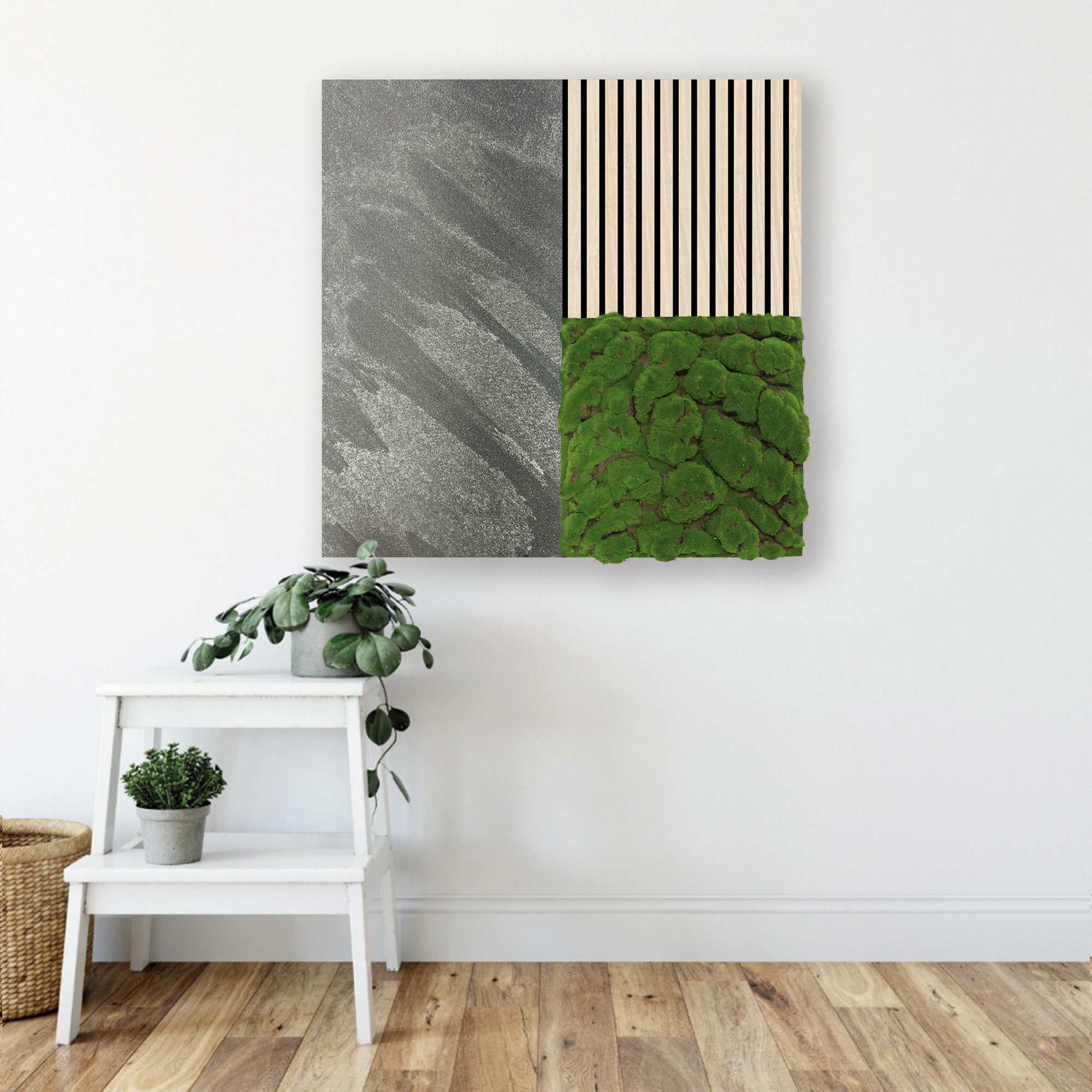 Wandpaneel 'Modular Wall 11300B Grey Slate Stone' grau 52 x 104 cm