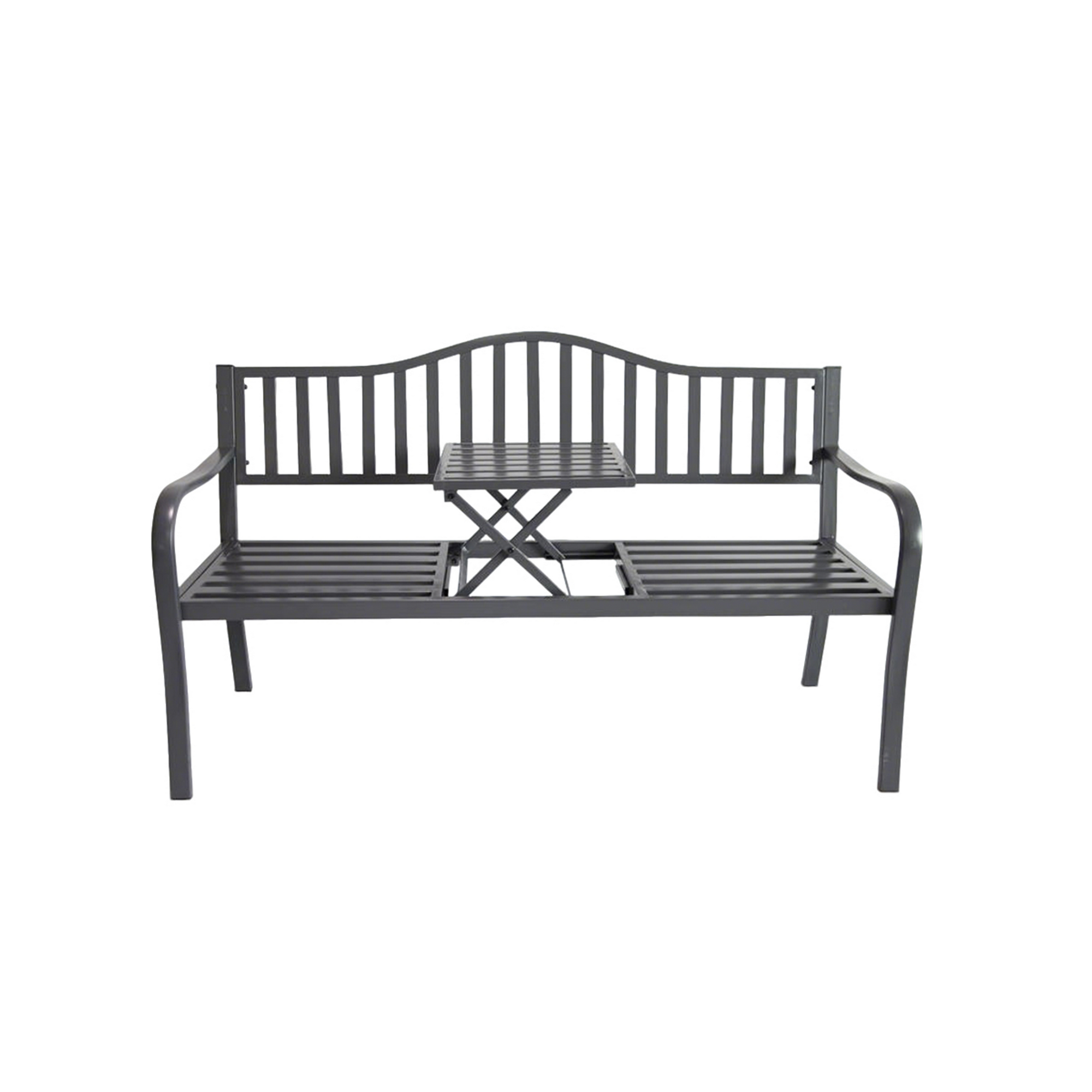 Gartenbank 'Birte' 3-Sitzer Stahl anthrazit 150 x 60 x 89 cm