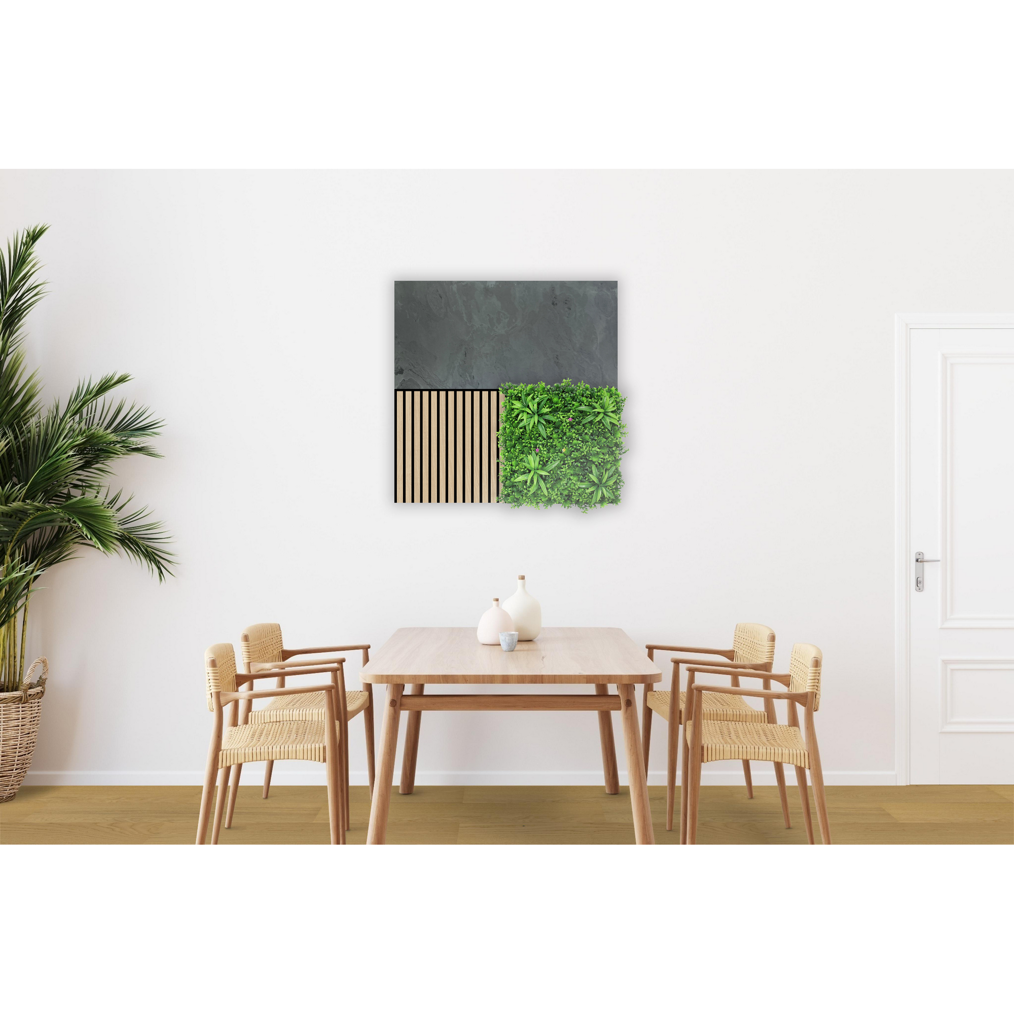 Wandpaneel 'Modular Wall 11302B Black Slate Stone' grau 52 x 104 cm