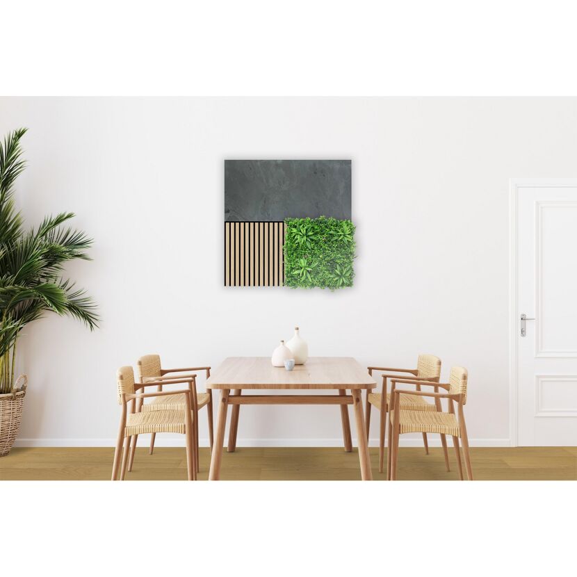 Wandpaneel 'Modular Wall 11302B Black Slate Stone' grau 52 x 104 cm
