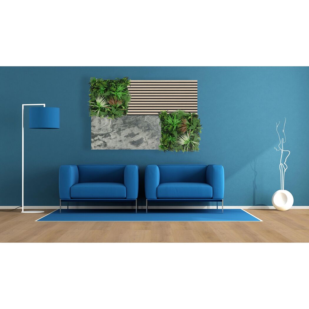 Wandpaneel 'Modular Wall 11303B Diamond Slate Stone' grau 52 x 104 cm