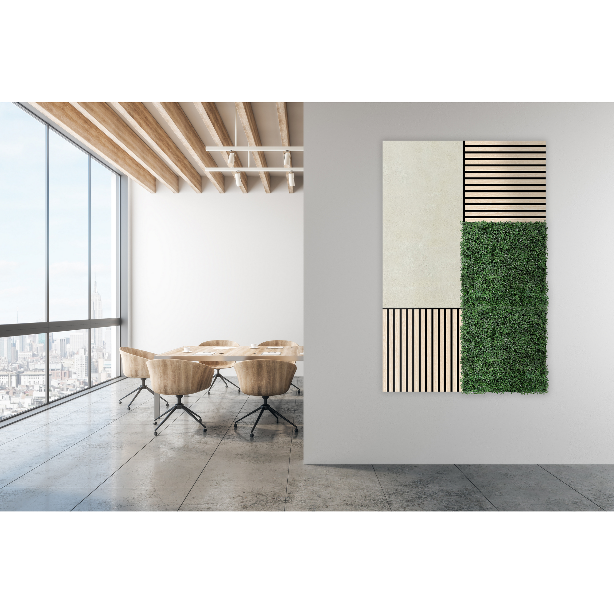 Wandpaneel 'Modular Wall 11304B Ivory Sandstone Stone' grau 52 x 104 cm