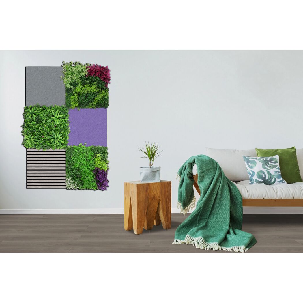Wandpaneel 'Modular Wall PET 11201A' violett 52 x 52 cm