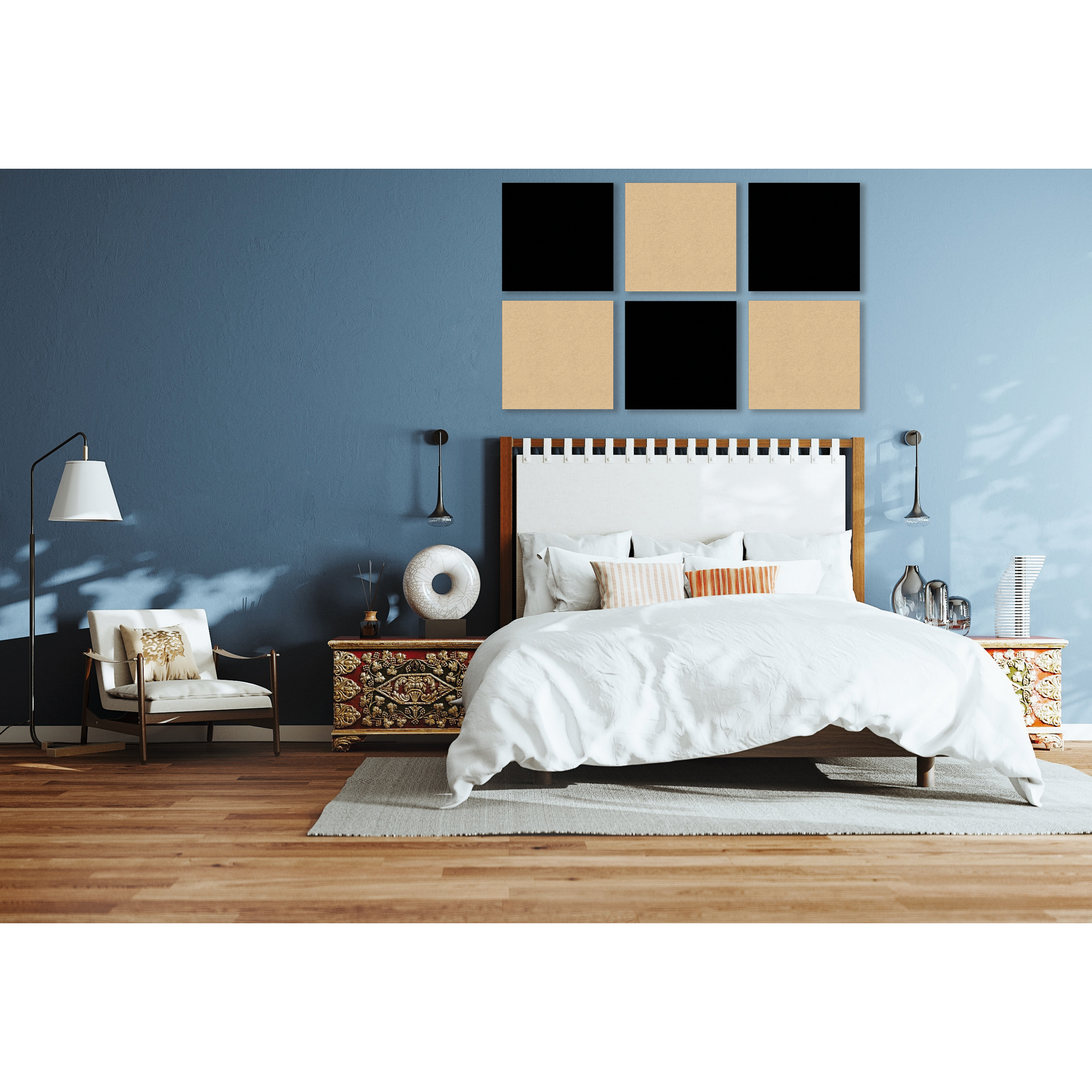 Wandpaneel 'Modular Wall PET 11202A' schwarz 52 x 52 cm