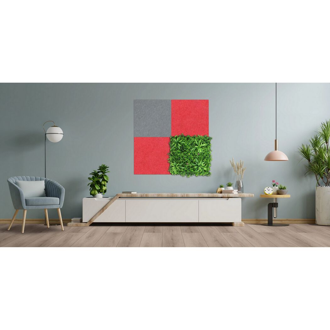 Wandpaneel 'Modular Wall PET 11203A' grau 52 x 52 cm