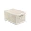 Weiße Aufbewahrungsbox 'Kaya' mit Rattan-Muster.
