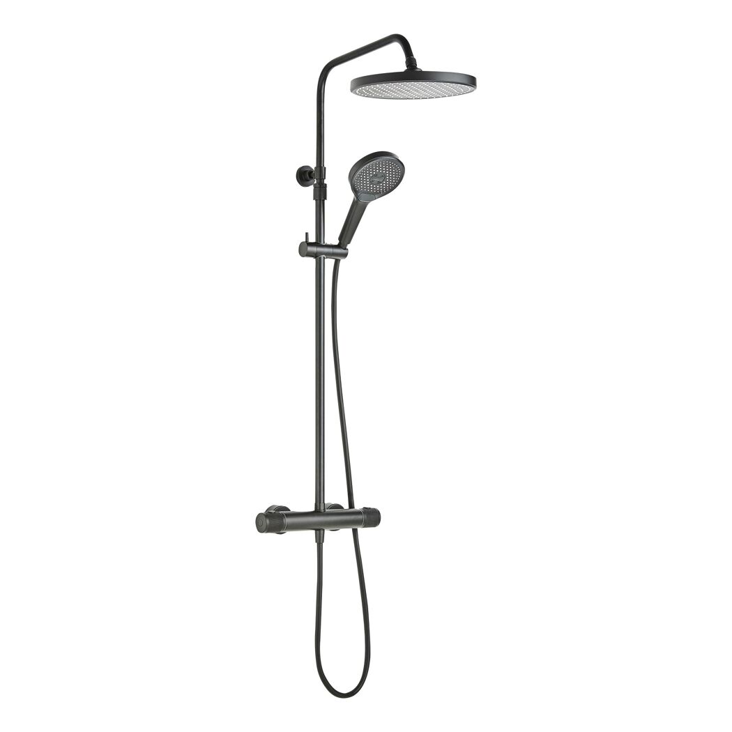 Duschsystem 'Glaia' mit Thermostat mattschwarz