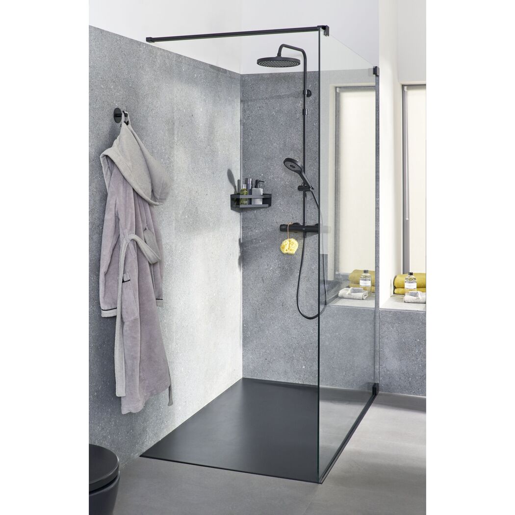 Duschsystem 'Glaia' mit Thermostat mattschwarz