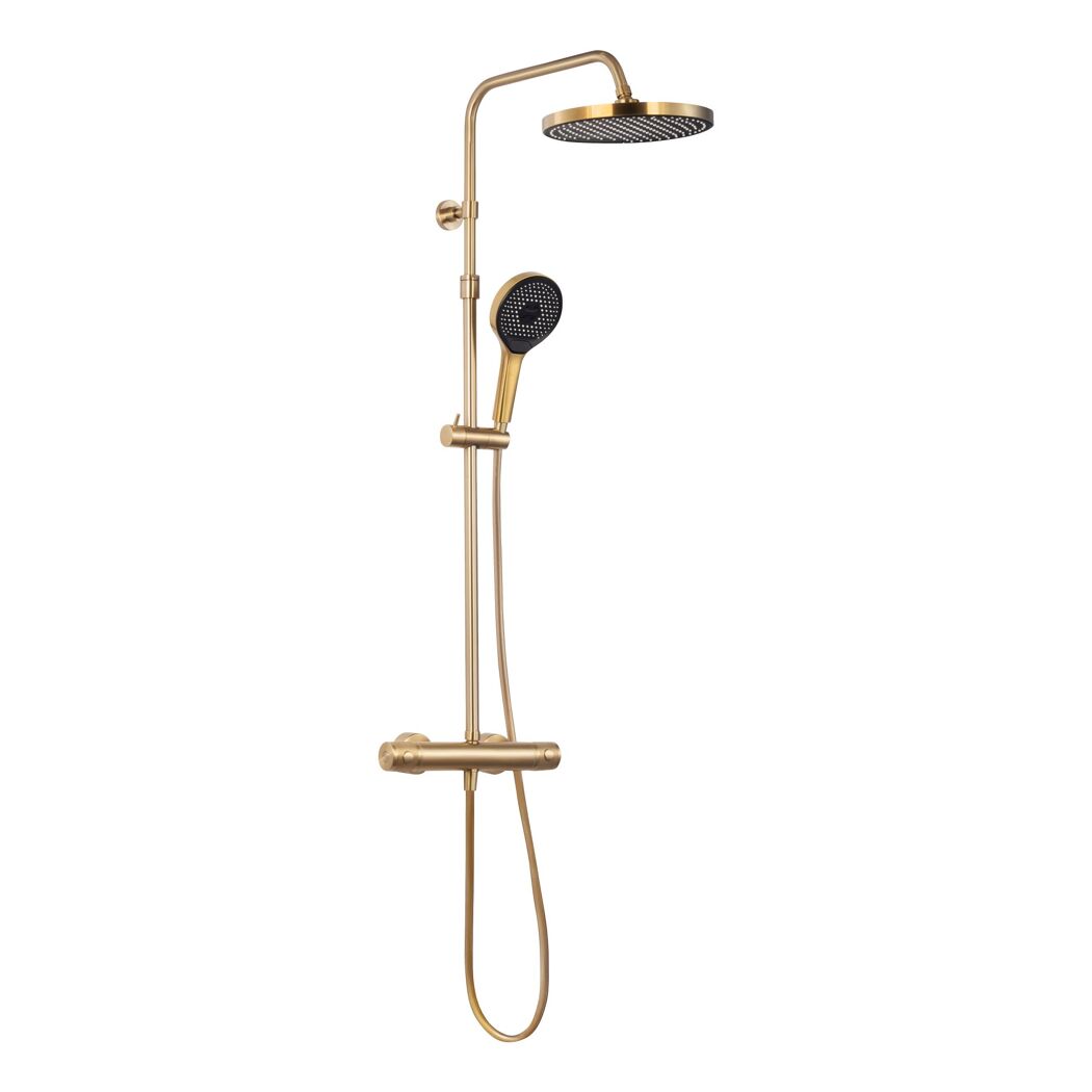Duschsystem 'Glaia' mit Thermostat mattgold